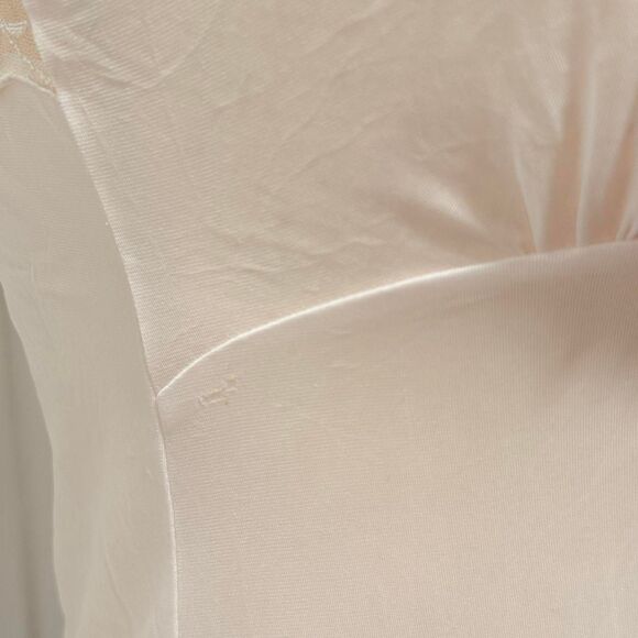 ♡ soft sheer white lace-trim satin slip dress nightie mini dress ♡ - Picture 5 of 5